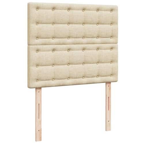 Krevet s oprugama i madracem krem 120 x 200 cm od tkanine - Krema 120 x 200 cm gumbi Cijena