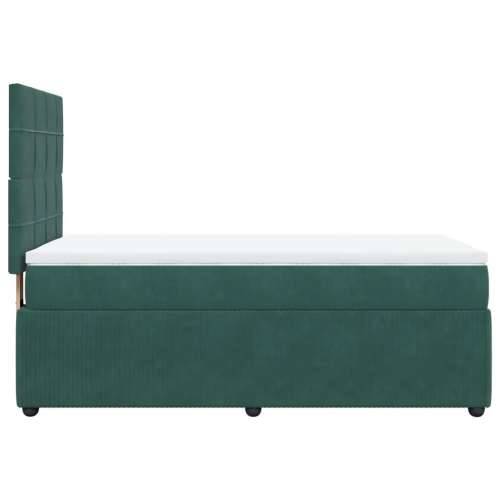 Box spring krevet s madracem tamnozeleni 90x200 cm baršunasti - Tamnozelena 90 x 200 cm Blok s kvadratima Cijena