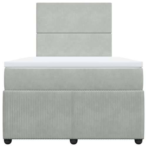 Box spring krevet s madracem svjetlosivi 120x200 cm baršunasti - Svjetlosiva 120 x 200 cm Gladak dizajn Cijena