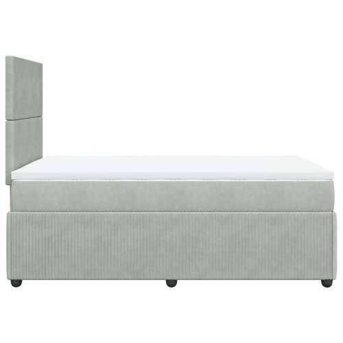Box spring krevet s madracem svjetlosivi 120x200 cm baršunasti - Svjetlosiva 120 x 200 cm Gladak dizajn Cijena