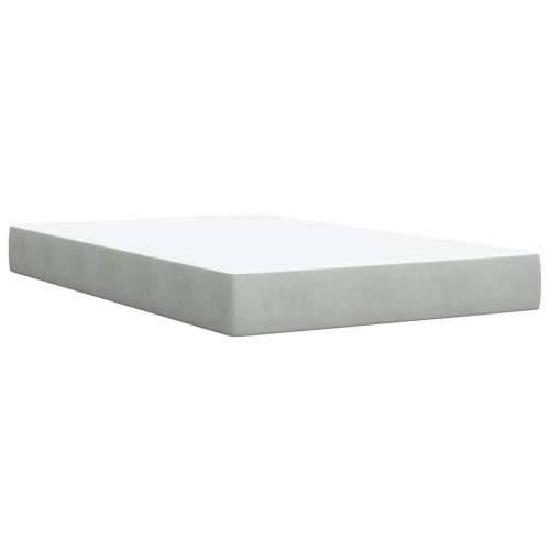 Box spring krevet s madracem svjetlosivi 120x200 cm baršunasti - Svjetlosiva 120 x 200 cm Blok s kvadratima Cijena