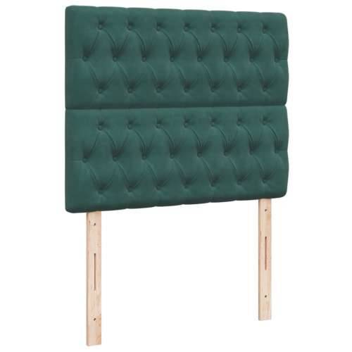 Box spring krevet s madracem tamnozeleni 120x200 cm baršunasti - Tamnozelena 120 x 200 cm Dizajn s gumbima Cijena