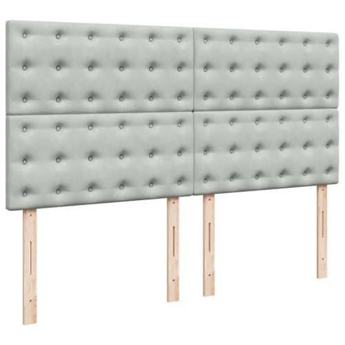 Krevet s oprugama i madracem svjetlosivi 200x200 cm baršunasti - Svjetlosiva 200 x 200 cm gumbi Cijena