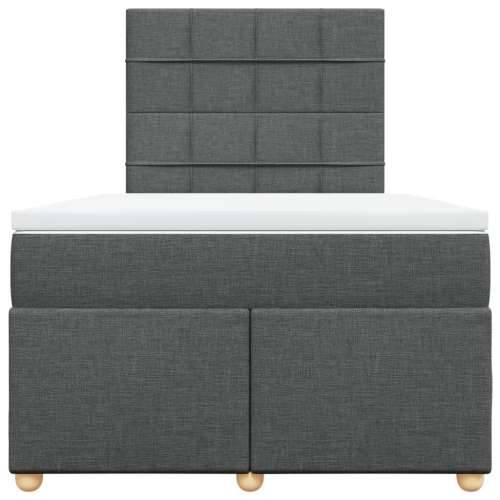 Krevet box spring s madracem tamnosivi 120 x 190 cm tkanina - Tamno siva 120 x 190 cm Blok s kvadratima Cijena