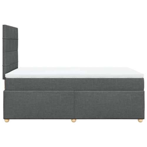 Krevet box spring s madracem tamnosivi 120 x 190 cm tkanina - Tamno siva 120 x 190 cm Blok s kvadratima Cijena