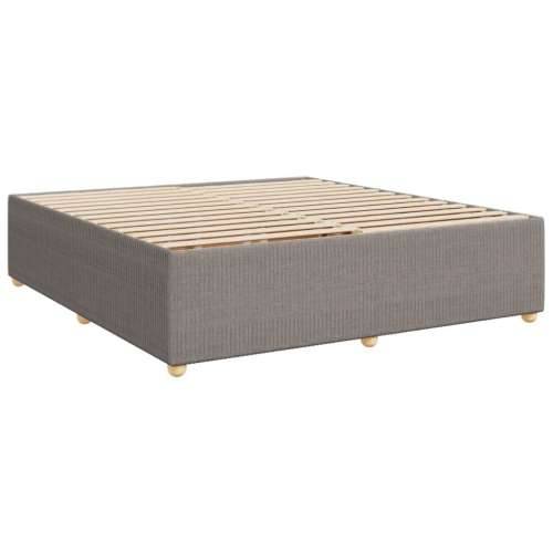 Krevet s oprugama i madracem smeđesivi 200x200 cm od tkanine - Sivo-smeđa 200 x 200 cm Blok s kvadratima Cijena