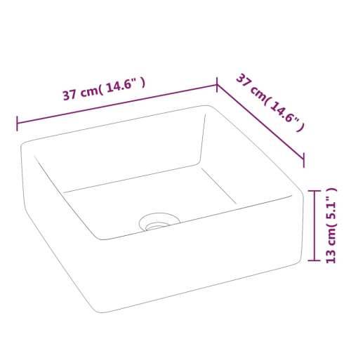 Lavabo - Umivaonik bijeli 37 x 37 x 13 cm keramički četvrtasti Cijena