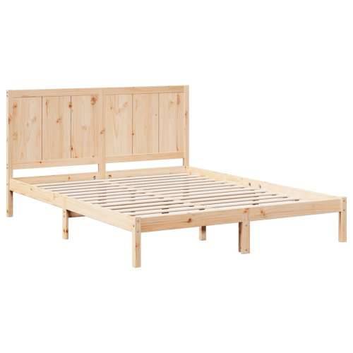Dugi okvir kreveta bez madraca 160 x 210 cm masivno drvo - Prirodna 160 x 210 cm Cijena