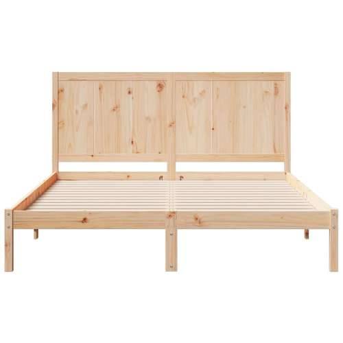 Dugi okvir kreveta bez madraca 160 x 210 cm masivno drvo - Prirodna 160 x 210 cm Cijena