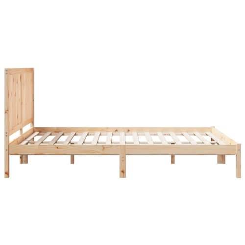 Dugi okvir kreveta bez madraca 160 x 210 cm masivno drvo - Prirodna 160 x 210 cm Cijena