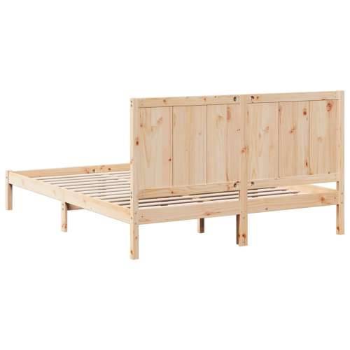 Dugi okvir kreveta bez madraca 160 x 210 cm masivno drvo - Prirodna 160 x 210 cm Cijena