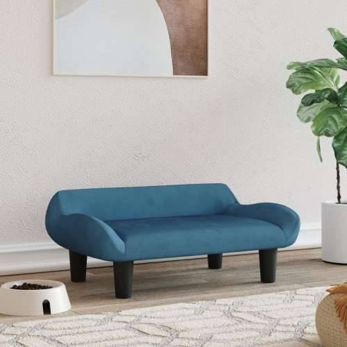 Krevet za pse plavi 70x40x24 cm baršunasti - Plava Baršun Cijena
