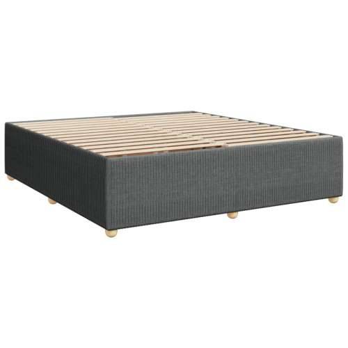 Krevet s oprugama i madracem tamnosivi 200 x 200 cm od tkanine - Tamno siva 200 x 200 cm gumbi Cijena