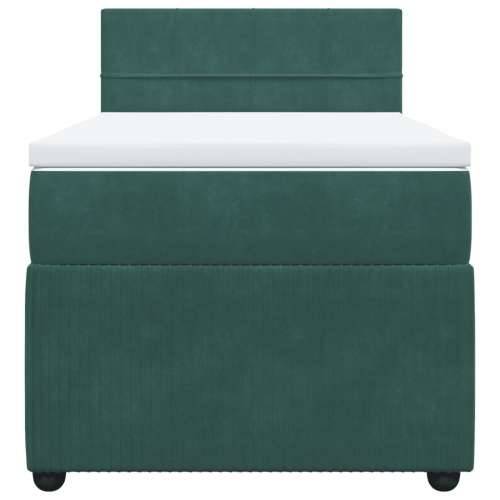Box spring krevet s madracem tamnozeleni 90x190 cm baršunasti - Tamnozelena 90 x 190 cm Blok s kvadratima Cijena