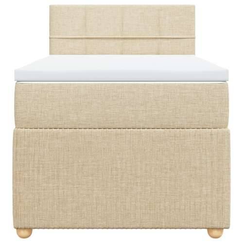 Krevet s oprugama i madracem krem 90 x 190 cm od tkanine - Krema 90 x 190 cm Blok s kvadratima Cijena
