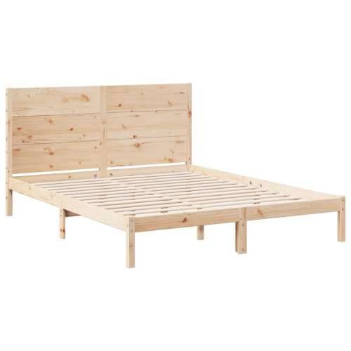 Dugi okvir kreveta bez madraca 160 x 220 cm masivno drvo - Prirodna 160 x 220 cm Cijena