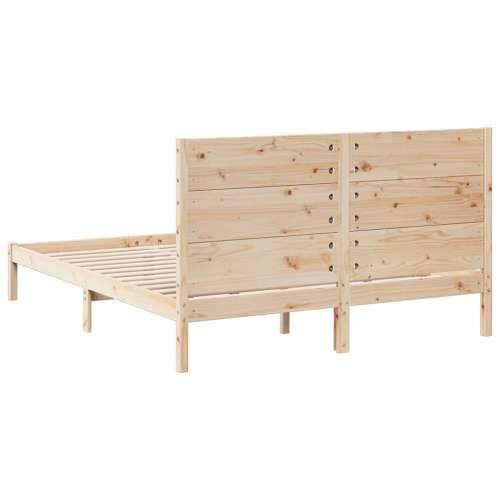 Dugi okvir kreveta bez madraca 160 x 220 cm masivno drvo - Prirodna 160 x 220 cm Cijena