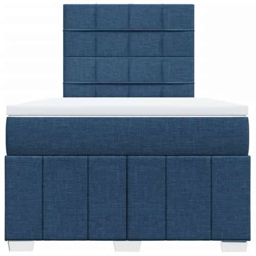Krevet s oprugama i madracem plavi 120 x 200 cm od tkanine - Plava 120 x 200 cm Blok s kvadratima Cijena