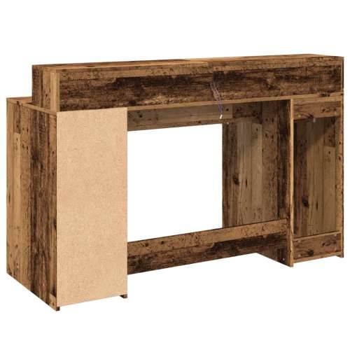 Radni stol s LED svjetlima boja staro drvo 140x55x91 cm drveni - Staro drvo 140 x 55 x 91 cm Cijena