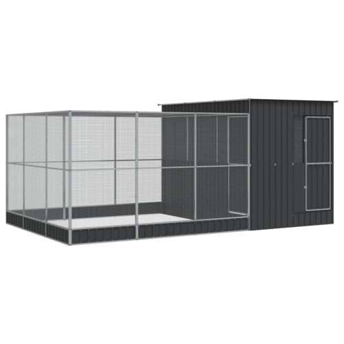 Kavez za ptice s produžetkom srebrni 497x303x216 cm čelični - 497 x 303 x 216 cm Cijena