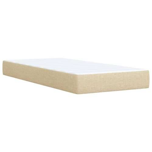 Krevet s oprugama i madracem krem 90 x 190 cm od tkanine - Krema 90 x 190 cm Dizajn s gumbima Cijena