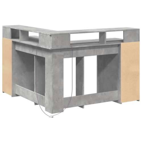 Radni stol s LED svjetlima sivi 130x130x91 cm konstruirano drvo - Beton siva 130 x 130 x 91 cm Cijena