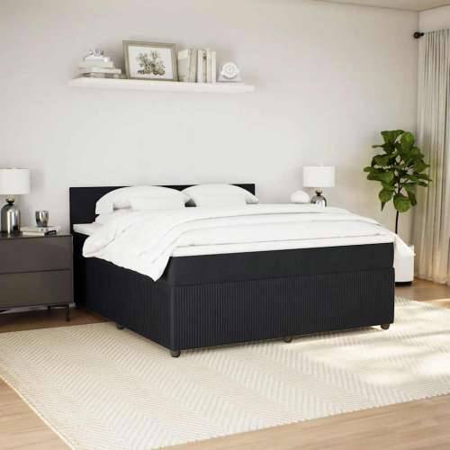 Krevet s oprugama i madracem crni 180x200 cm baršunasti Crna 180 x 200 cm Gladak dizajn Cijena