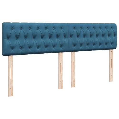 Krevet s oprugama i madracem plavi 180x200 cm baršunasti - Plava 180 x 200 cm Dizajn s gumbima Cijena