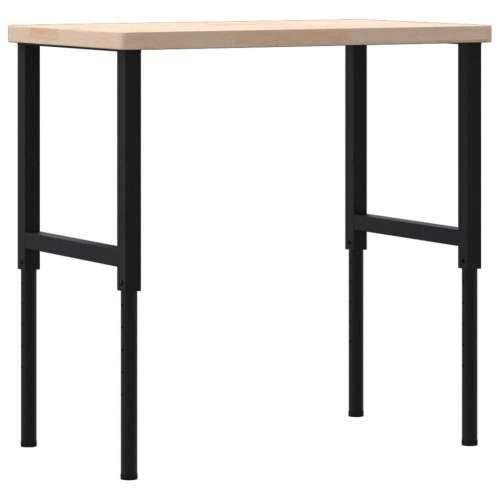 Radni stol 100x60x(73-99,5) cm od masivne hrastovine pravokutni - Smeđa i crna 100 x 60 x (73-99.5) cm 1 Cijena