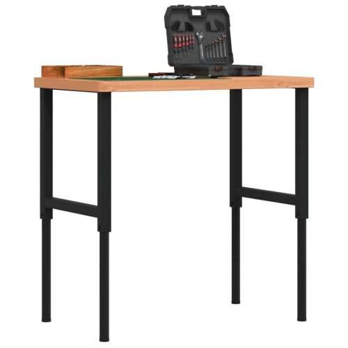 Radni stol 100x60x(73-99,5) cm od masivne bukovine pravokutni - tamno smeđa i crna 100 x 60 x (73-99.5) cm 1 Cijena