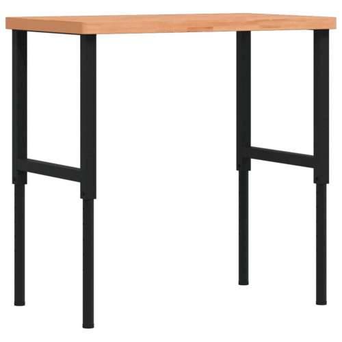 Radni stol 100x60x(73-99,5) cm od masivne bukovine pravokutni - tamno smeđa i crna 100 x 60 x (73-99.5) cm 1 Cijena