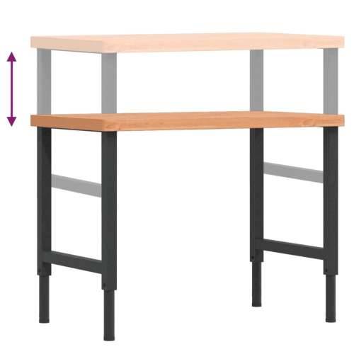 Radni stol 100x60x(73-99,5) cm od masivne bukovine pravokutni - tamno smeđa i crna 100 x 60 x (73-99.5) cm 1 Cijena