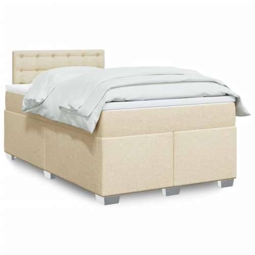 Krevet box spring s madracem krem 120 x 190 cm od tkanine - Krema 120 x 190 cm gumbi Cijena