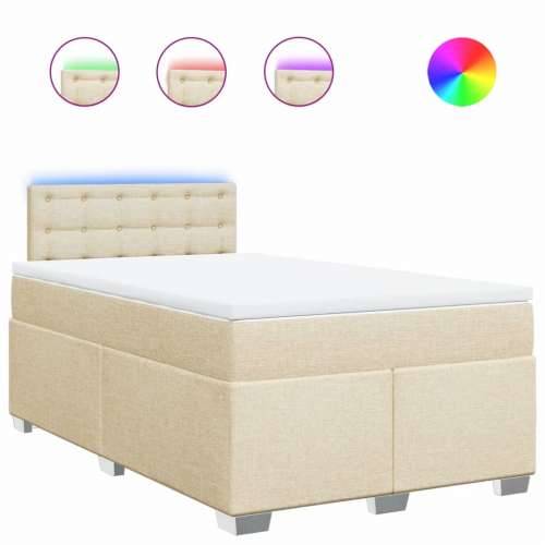 Krevet box spring s madracem krem 120 x 190 cm od tkanine - Krema 120 x 190 cm gumbi Cijena