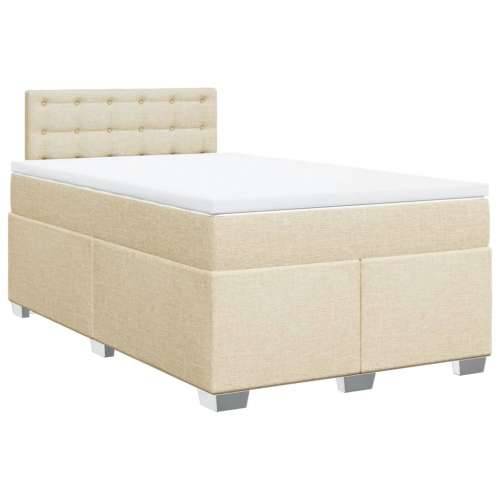 Krevet box spring s madracem krem 120 x 190 cm od tkanine - Krema 120 x 190 cm gumbi Cijena
