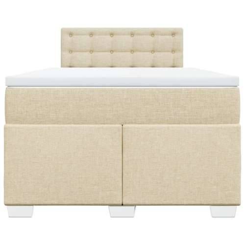 Krevet box spring s madracem krem 120 x 190 cm od tkanine - Krema 120 x 190 cm gumbi Cijena