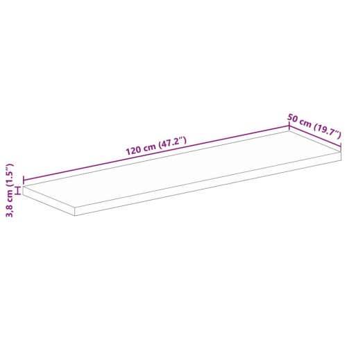 Stolna ploča 120x50x3,8 cm pravokutna od masivnog drva manga - Drvo manga (prirodno) 120 x 50 cm 1 38 mm Cijena