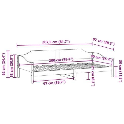 Okvir kreveta bez madraca bijeli 90 x 200 cm masivna borovina - Bijela 90 x 200 cm Cijena