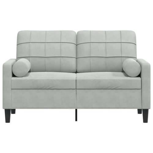 Dvosjed s ukrasnim jastucima svjetlosivi 120 cm baršunasti - Svjetlosiva 120 cm Cijena