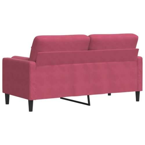 Dvosjed s ukrasnim jastucima boja vina 140 cm baršunasti - boja crnog vina 140 cm Cijena