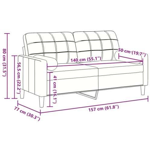 Dvosjed s ukrasnim jastucima boja vina 140 cm baršunasti - boja crnog vina 140 cm Cijena