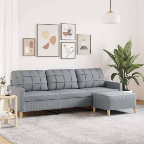 Trosjed s tabureom svjetlosivi 210 cm od tkanine - Svjetlosiva 210 cm Cijena