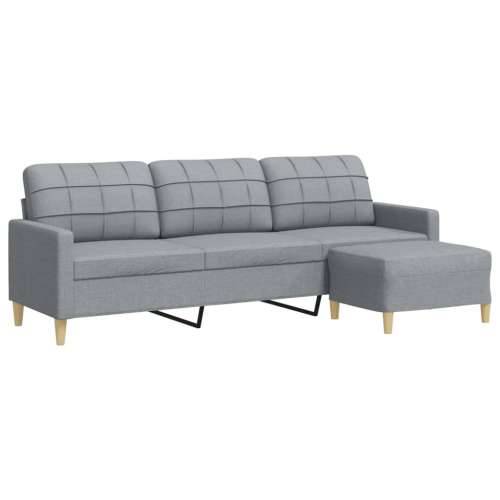 Trosjed s tabureom svjetlosivi 210 cm od tkanine - Svjetlosiva 210 cm Cijena