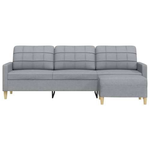 Trosjed s tabureom svjetlosivi 210 cm od tkanine - Svjetlosiva 210 cm Cijena