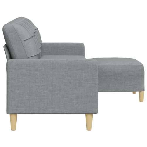 Trosjed s tabureom svjetlosivi 210 cm od tkanine - Svjetlosiva 210 cm Cijena