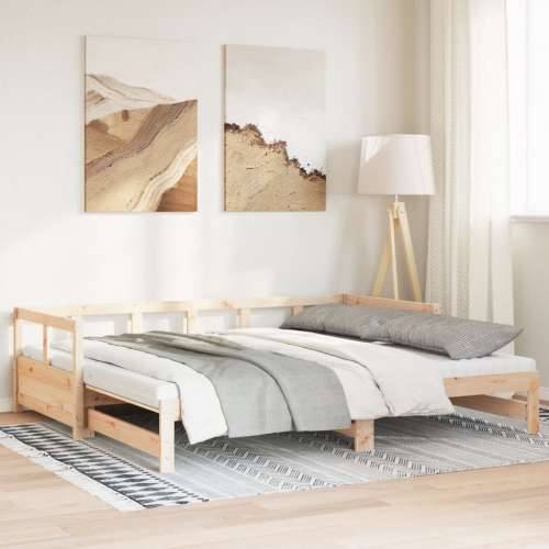 Dnevni krevet na razvlačenje s madracima 90x200 cm od borovine - Prirodna 90 x 200 cm Da Cijena