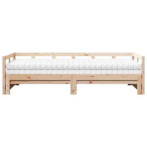 Dnevni krevet na razvlačenje s madracima 90x200 cm od borovine - Prirodna 90 x 200 cm Da Cijena
