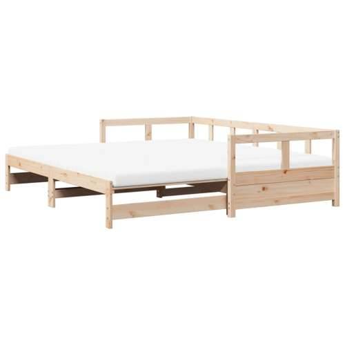 Dnevni krevet na razvlačenje s madracima 90x200 cm od borovine - Prirodna 90 x 200 cm Da Cijena