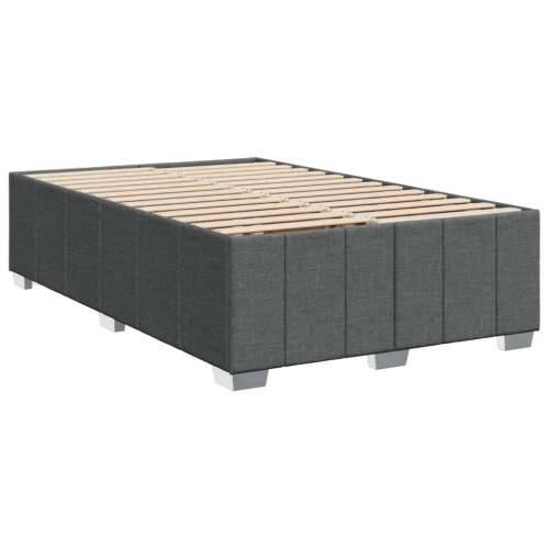Krevet s oprugama i madracem tamnosivi 120 x 200 cm od tkanine - Tamno siva 120 x 200 cm Blok s kvadratima Cijena