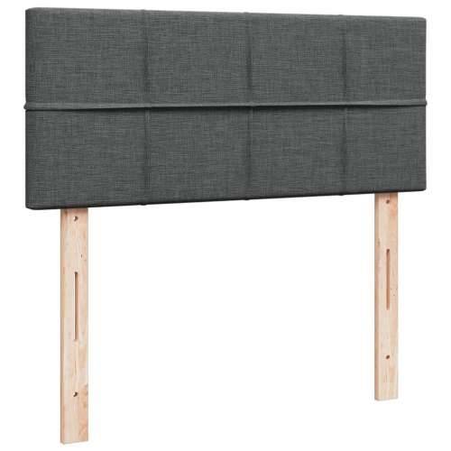 Krevet s oprugama i madracem tamnosivi 120 x 200 cm od tkanine - Tamno siva 120 x 200 cm Blok s kvadratima Cijena